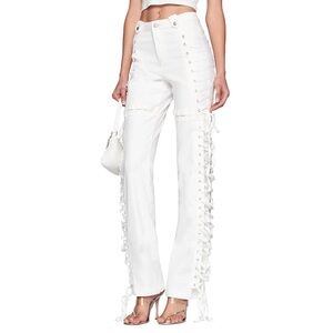 Nwt I AM GIA White Lace up Holly Pants (Sz S)